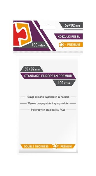 Koszulki na karty Rebel (59x92 mm) Standard European Premium, 100 sztuk