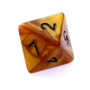 Komplet kości REBEL RPG - Perłowe - Ciemnożółte (czarne cyfry)
