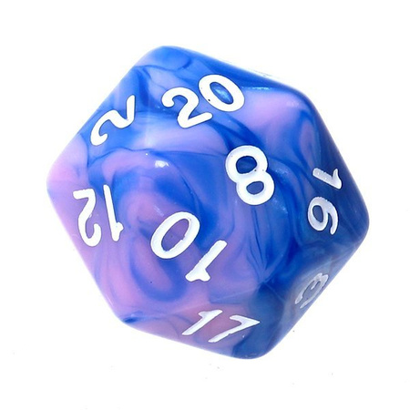 Komplet kości REBEL RPG - Dwukolorowe - Purpurowo-białe,złote cyfry