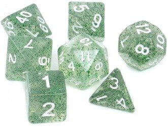 Komplet kości REBEL RPG - Brokatowe - Zielone
