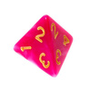 Komplet kości REBEL RPG - Dwukolorowe - Różowo-białe, złote cyfry