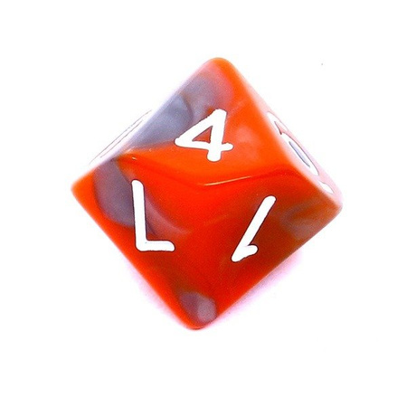 Komplet kości REBEL RPG - Dwukolorowe - Pomarańczowo-szare