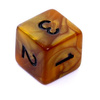 Komplet kości REBEL RPG - Perłowe - Ciemnożółte (czarne cyfry)
