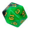 Komplet kości REBEL RPG - Dwukolorowe - Zielono-czarne