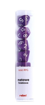 Komplet kości REBEL RPG - Matowe - Fioletowe
