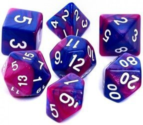 Komplet kości REBEL RPG Dwukolorowe- Granatowo-fioletowe