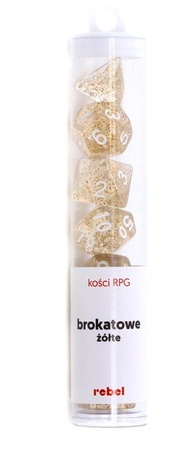 Komplet kości REBEL RPG - Brokatowe - Żółte