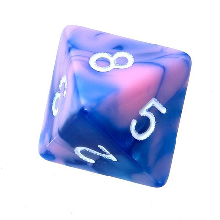 Komplet kości REBEL RPG - Dwukolorowe - Purpurowo-białe,złote cyfry