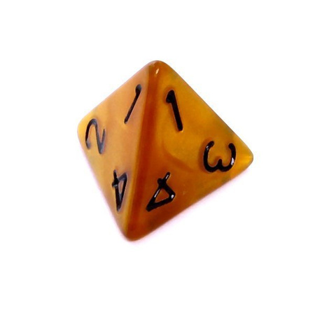 Komplet kości REBEL RPG - Perłowe - Ciemnożółte (czarne cyfry)