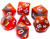 Komplet kości REBEL RPG - Dwukolorowe - Pomarańczowo-szare