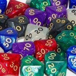 Kości REBEL perłowa 8 ścian - Cyfry