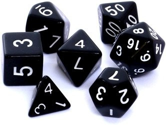 Komplet kości REBEL RPG - Matowe - Czarne