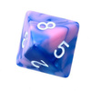 Komplet kości REBEL RPG - Dwukolorowe - Purpurowo-białe,złote cyfry