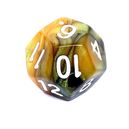 Komplet kości REBEL RPG - Dwukolorowe - Czarno-złote