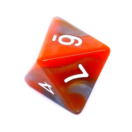 Komplet kości REBEL RPG - Dwukolorowe - Pomarańczowo-szare