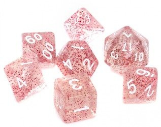 Komplet kości REBEL RPG - Brokatowe - Czerwone