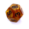 Komplet kości REBEL RPG - Perłowe - Ciemnożółte (czarne cyfry)