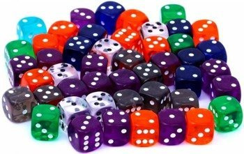 Kość REBEL kryształowa 6 ścian - 16 mm - Oczka