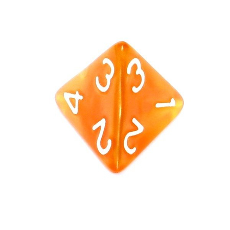 Komplet kości REBEL RPG - Perłowe - Ciemnożółte (białe cyfry)