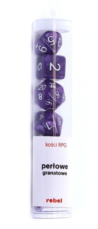 Komplet kości REBEL RPG - Perłowe - Fioletowe