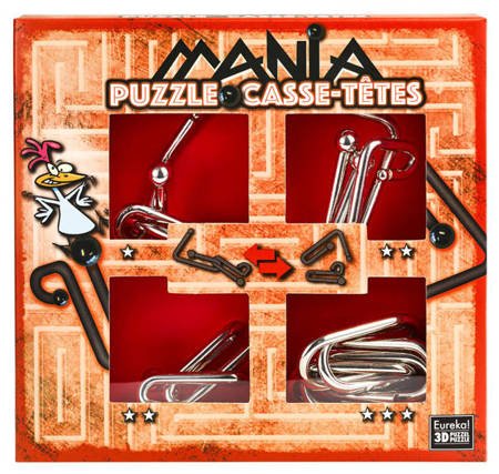 Łamigłówki Puzzle Mania 4 szt. zestaw czerwony